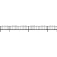 vidaXL Clôture de jardin avec pointes de lance Acier (0,5 - 0,75) x 10,2 m Noir