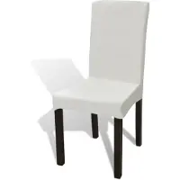 vidaXL Housses de chaise élastiques droites 6 pcs Crème