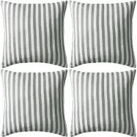 vidaXL Oreiller d'extérieur lot de 4 Impression rayure 45 x 45 cm Gris