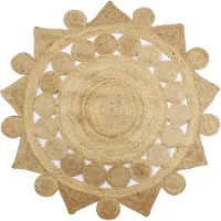 vidaXL Tapis fait à la main Jute tressée 90 cm