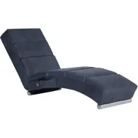 vidaXL Chaise longue de massage Gris aspect daim