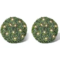 vidaXL 2 pièce de boule 35 cm avec guirlande lumineuse solaire 24 LED