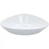 vidaXL Lavabo 58.5x39x14 cm Céramique Blanc