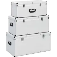 vidaXL Valises de rangement 3 pcs. argent aluminium