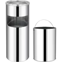 vidaXL Aschenbecher Trash Hotel 30 l Edelstahl