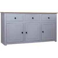vidaXL Sideboard Gris 135x40x80 cm Pin Panama