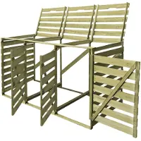 vidaXL Box pour poubelles pour 3 tonnes 240 L Bois imprégné
