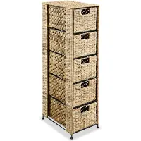 vidaXL Unité de rangement avec 5 paniers 25,5x37x100 cm Jacinthe d'eau