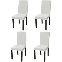 vidaXL Housse de chaise droite extensible 4 pcs Crème