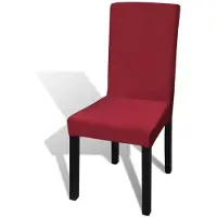 vidaXL Housses de chaise élastiques droites 6 pcs Bordeaux