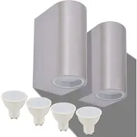 vidaXL Applique murale extérieure LED 2 pcs. Rond vers le haut/vers le bas
