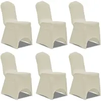 vidaXL Housse crème extensible pour chaise 6 pièces