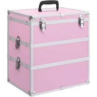 vidaXL Mallette à maquillage 37x24x40 cm Rose Aluminium