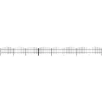 vidaXL Clôture de jardin avec pointes de lance Acier (0,75 - 1) x 13,6 m Noir