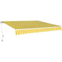 vidaXL Store banne 400 cm jaune/blanc