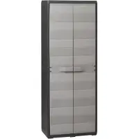 vidaXL Armoire de jardin avec 3 étagères noir et gris