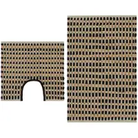 vidaXL Tapis de salle de bain tissés à la main Jute Naturel et Noir