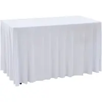 vidaXL Nappes élastiques de table avec jupon 2 pcs 120x60,5x74cm Blanc