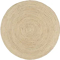 vidaXL Tapis fait à la main Jute avec design de spirale Blanc 90 cm
