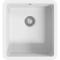 vidaXL Évier en granit simple bassin blanc