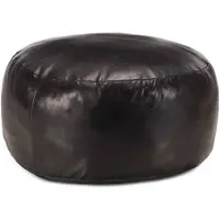 vidaXL Pouf 60 x 30 cm Noir Cuir véritable de chèvre