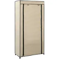 vidaXL Armoire à chaussures avec housse Crème 58x28x106 cm Tissu