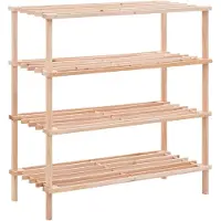 vidaXL Range-chaussures à 4 étagères Bois de sapin solide
