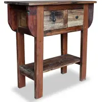 vidaXL Table console bois de récupération mélangé 80x35x80 cm