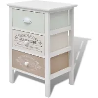 vidaXL Armoire d'appoint avec 3 tiroirs Style français Bois