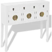vidaXL Buffet de style chinois bois massif blanc