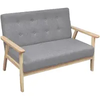 vidaXL Canapé à 2 places Tissu Gris clair