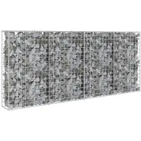 vidaXL Mur à gabion avec couvercles Acier galvanisé 200 x 20 x 85 cm