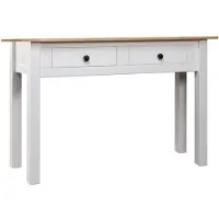 vidaXL Table console Blanc 110x40x72 cm Pin solide Gamme Panama