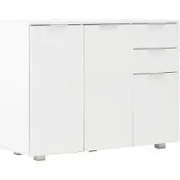 vidaXL Sideboard blanc brillant 107x35x80,5 cm