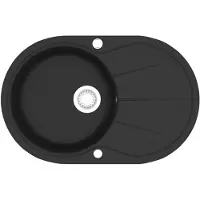 vidaXL Evier Oval Einschale Granitschwarz