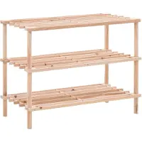 vidaXL Range-chaussures à 3 étagères Bois de sapin solide