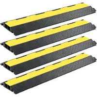 vidaXL Rampe de protection de câble 4 pcs 2 canaux caoutchouc 101,5 cm