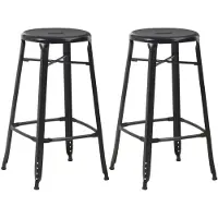 vidaXL Tabouret de bar 2 pcs. noir acier