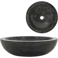 vidaXL Lavabo 40x12 cm marbre noir