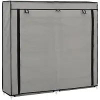 vidaXL Armoire à chaussures avec housse Gris 115x28x110 cm Tissu