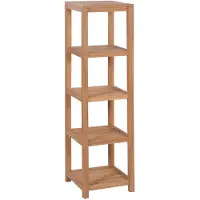 vidaXL Support de rangement de bain 4 niveaux teck massif 42x42x165 cm