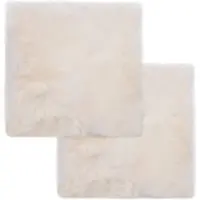 vidaXL Coussins de chaise lot de 2 Blanc Peau de mouton véritable