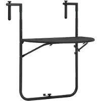 vidaXL Table de balcon suspendue Marron 60x64x83,5 cm plastique aspect rotin