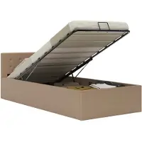 vidaXL Cadre de lit à stockage Cappuccino Similicuir 100x200cm