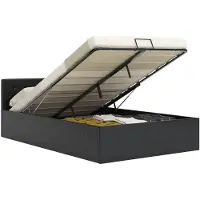 vidaXL Cadre de lit avec rangement hydraulique 140x200 cm similicuir