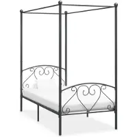 vidaXL Châssis de lit à baldaquin Gris Métal 120 x 200 cm