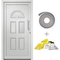 vidaXL Porte d'entrée blanche 98x208 cm
