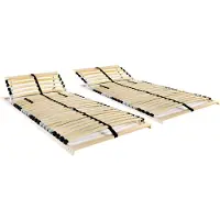 vidaXL Sommiers à lattes sans matelas 2 pcs avec 28 lattes 80x200 cm3051423
