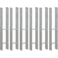 vidaXL Piquets de clôture 6 pcs Argenté 9x6x60 cm Acier galvanisé