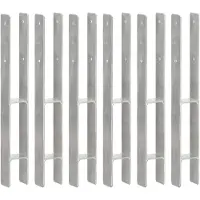 vidaXL Piquets de clôture 6 pcs Argenté 7x6x60 cm Acier galvanisé